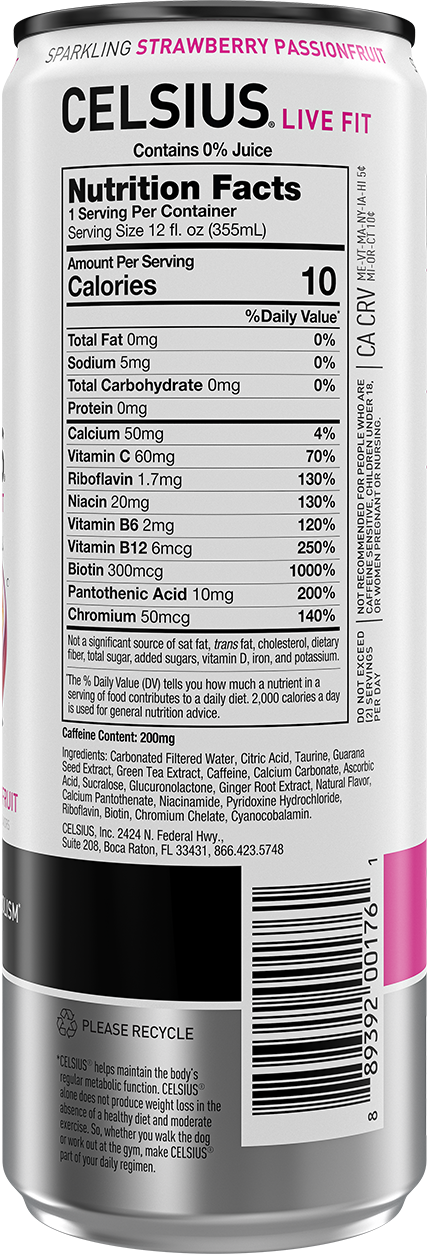 Sparkling Strawberry Passionfruit – Product's Back Label
